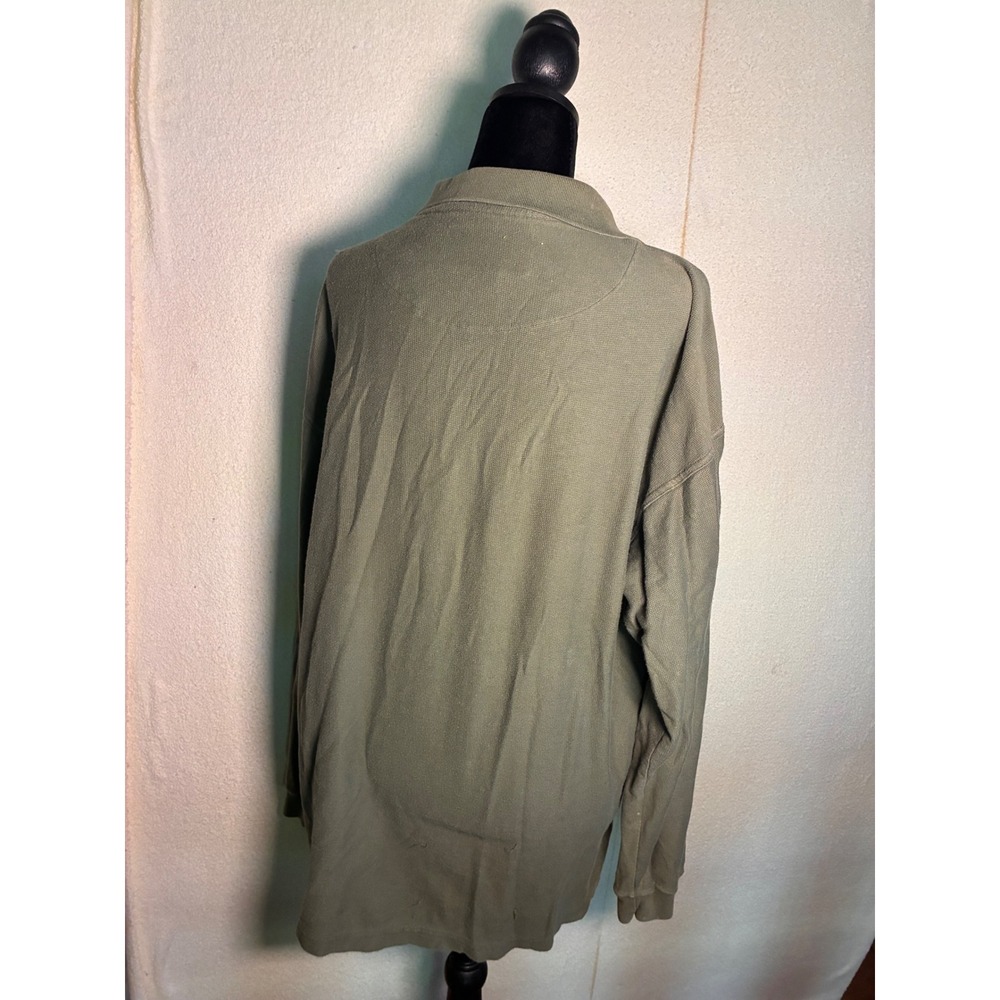 Wrangler Rugged Wear Polo Mens L Green Excellent Long Sleeve Cotton RPLO6MS - Picture 3 of 6